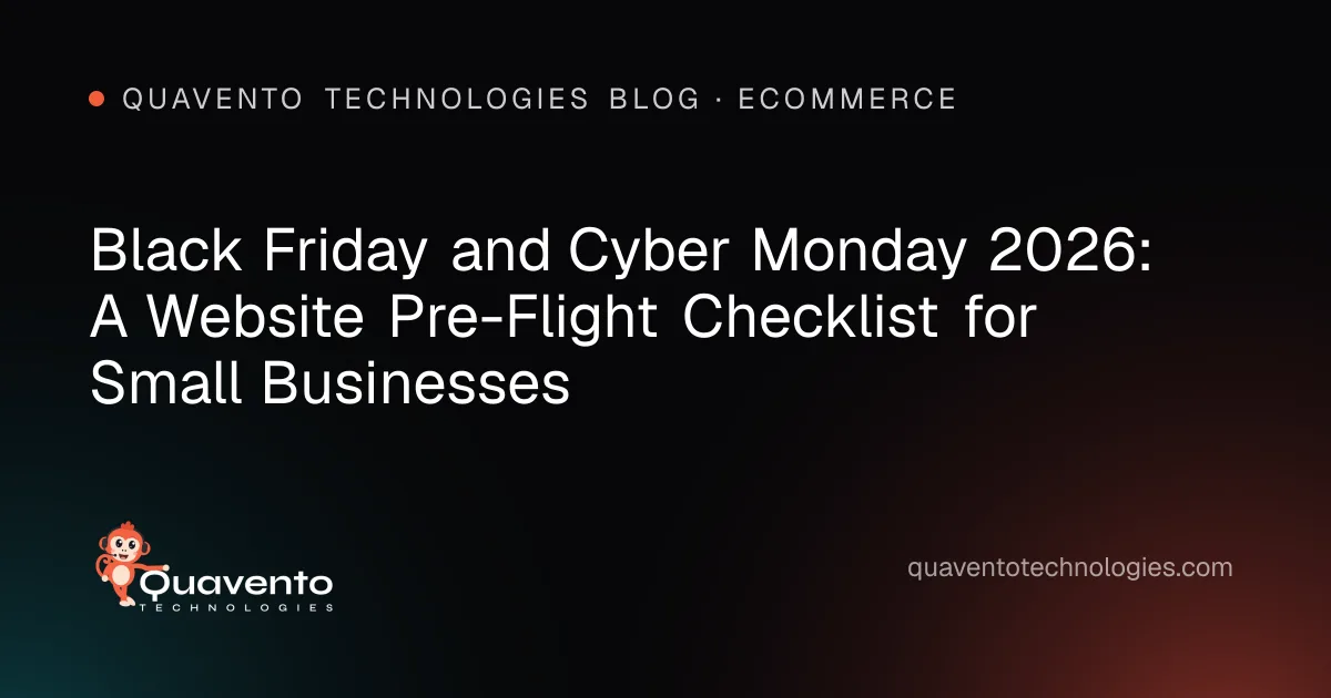 Cover graphic: Black Friday and Cyber Monday 2026 website checklist