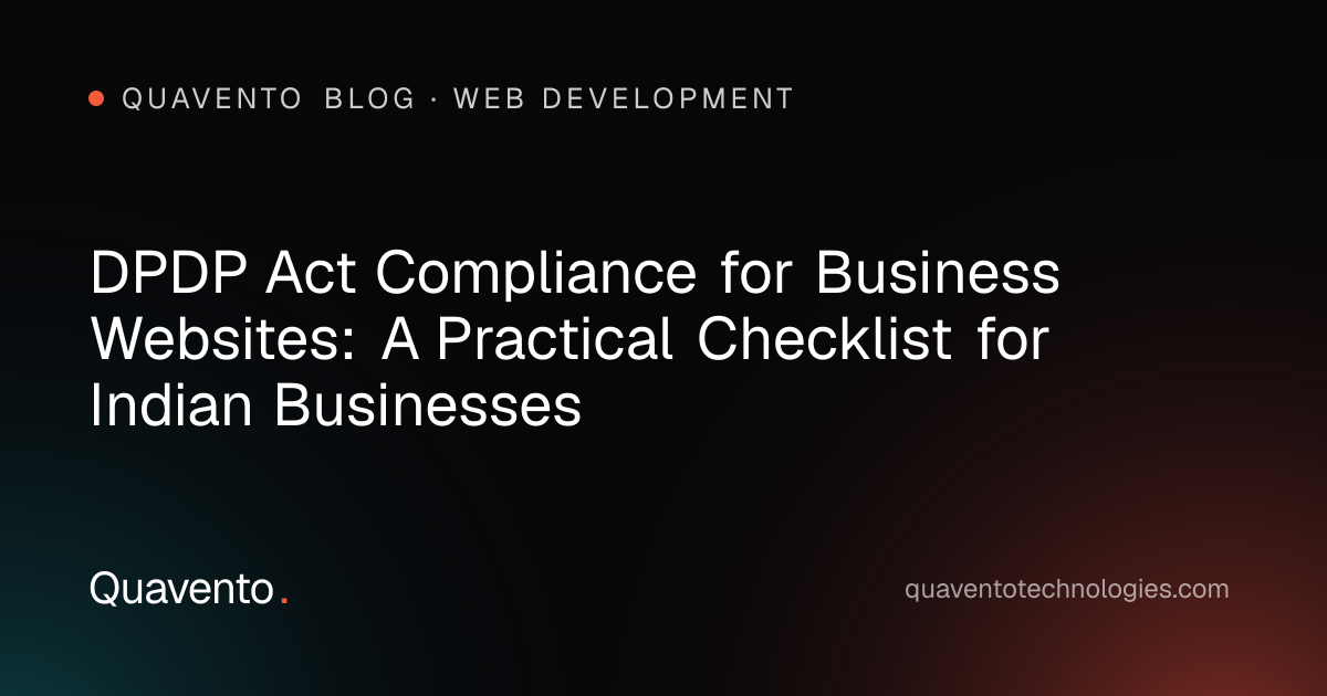 Cover graphic: DPDP Act website compliance checklist