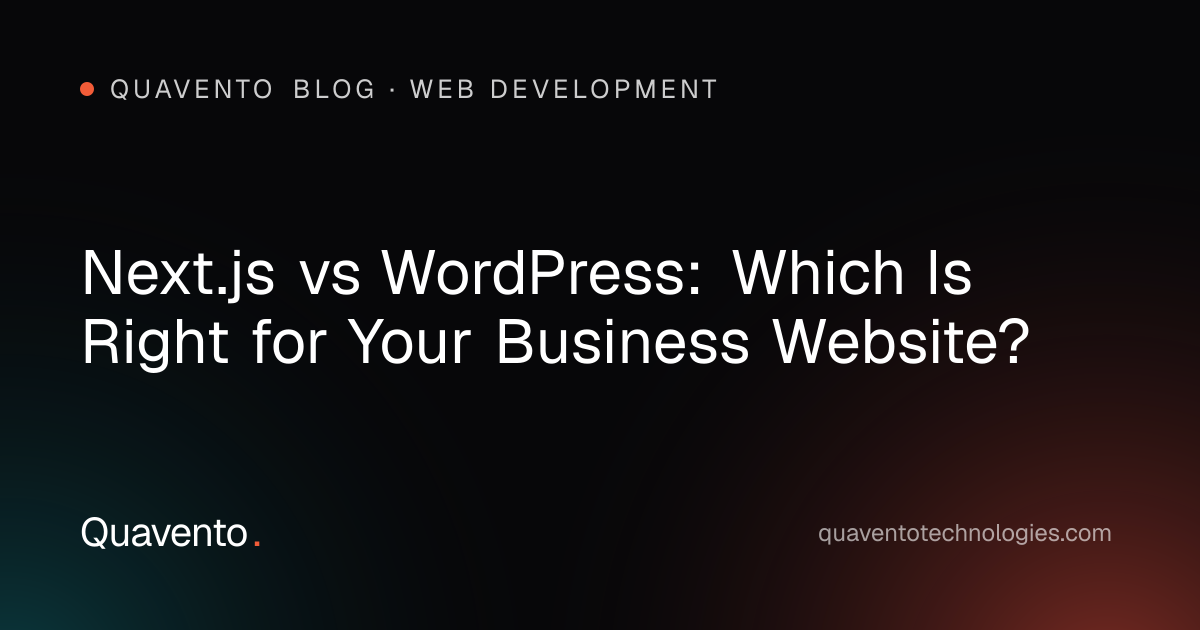 Cover graphic: Next.js vs WordPress for business websites
