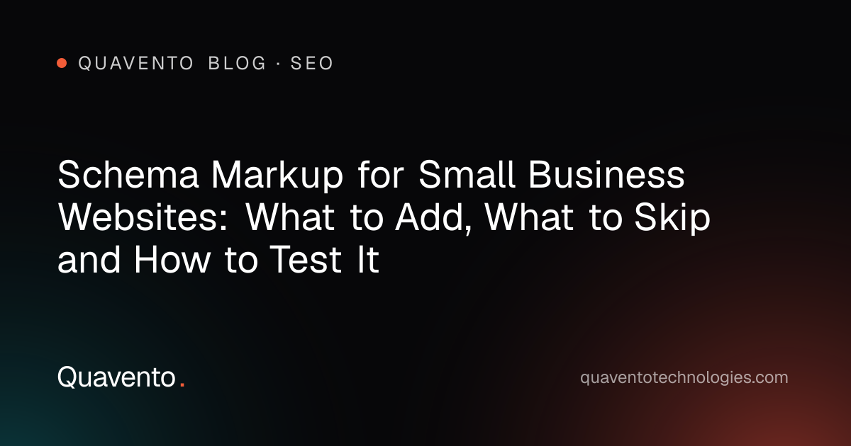 Cover graphic: schema markup for small business websites