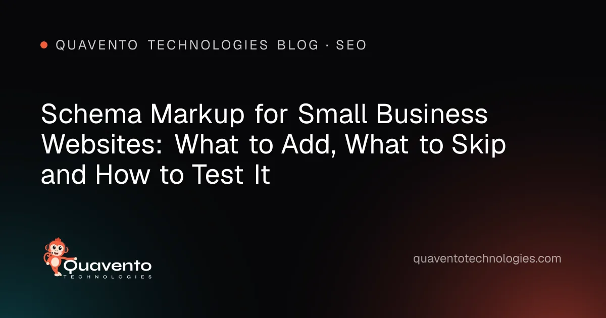 Cover graphic: schema markup for small business websites