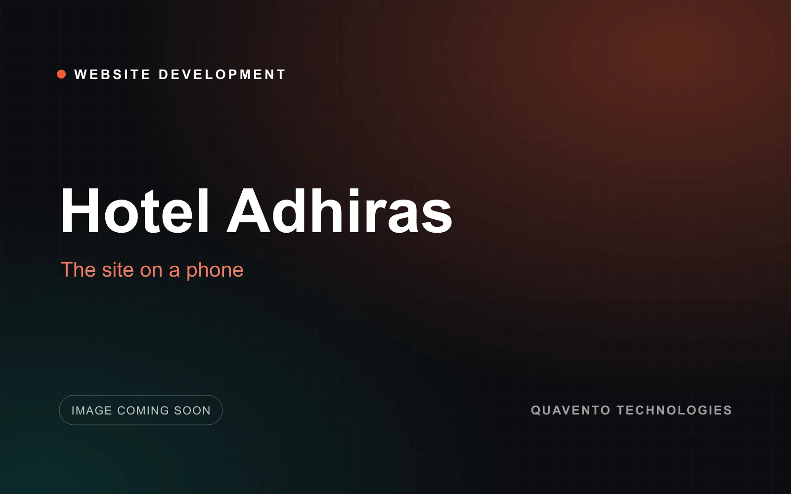 Hotel Adhiras website on a mobile phone