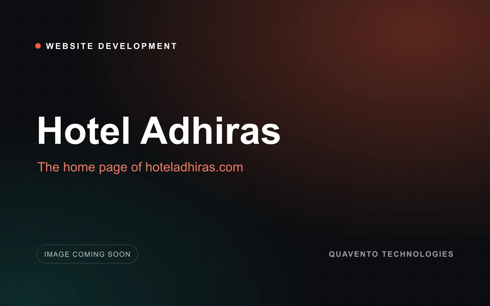 Home page of the Hotel Adhiras website on a desktop screen
