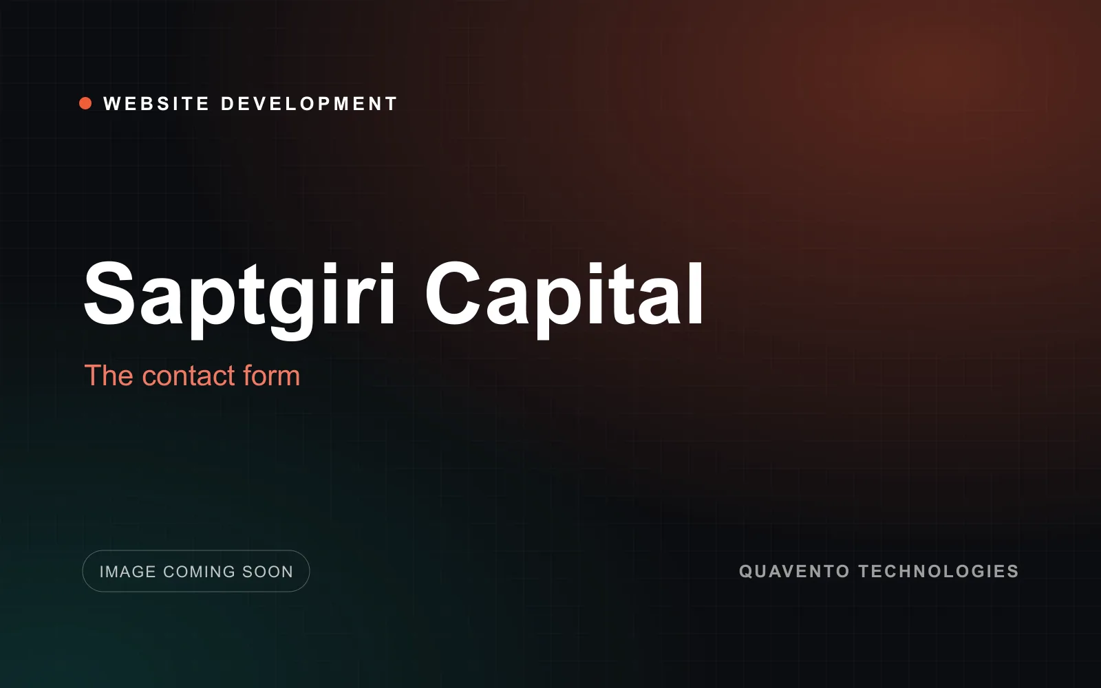 Contact form on the Saptgiri Capital website