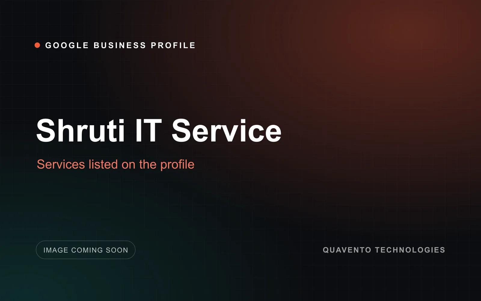 Services listed on the Shruti IT Service Google Business Profile
