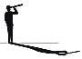 Silhouette of a strategist surveying the horizon